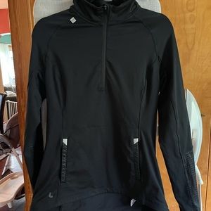 Lolë Black Running Quarter Zip Tech Top M